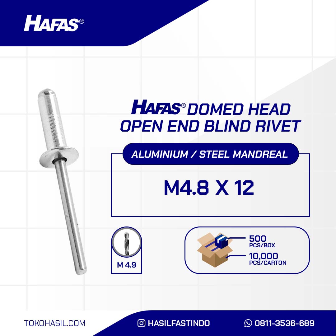 Rivet Pin AS/DH Aluminum M4.8 x 12mm - Hafas