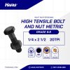 BAUT MUR UNC BAJA 8.8 HALF DRAT DIN 931 HITAM BAKAR 1/4 X 2 1/2 20TPI