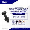 BAUT MUR UNC BAJA 8.8 HALF DRAT DIN 931 HITAM BAKAR 5/16 X 4 18TPI