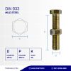 BOLT NUT MM 4.6 FULL THREAD FINE DIN 933 UCP YELLOW M14 X 45MM P1.50
