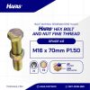 BOLT NUT MM 4.6 FULL THREAD FINE DIN 933 YELLOW UCP M16 X 70MM P1.50