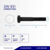 STEEL BOLT MM 10.9 HALF THREAD DIN 931 BLACK HEAT M10 X 100MM P1.50