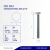 BAUT STAINLESS STEEL UNC SUS 304 FULL DRAT DIN 933 1/4 X 1/2 20TPI