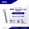 BAUT STAINLESS STEEL UNC SUS 304 FULL DRAT DIN 933 1/4 X 3 1/2 20TPI