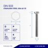 STAINLESS STEEL BOLT MM SUS 304 FULL THREAD DIN 933 M08 X 55MM P1.25