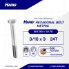 BAUT STAINLESS STEEL UNC SUS 304 HALF  DRAT DIN 931 3/16 X 3 24TPI