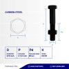 UNF BOLT NUT STEEL 8.8 HALF FINE THREAD BLACK OXIDE 3/8 X 2 1/2 24TPI