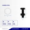 UNF STEEL BOLT NUT 8.8 FULL THREAD SMOOTH BLACK ANNEALED 1/4 X 1/2 28TPI