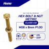 BOLT NUT MM 4.6 FULL THREAD DIN 933 YELLOW M06 X 8 P1.00