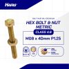 BOLT NUT MM 4.6 FULL THREAD DIN 933 YELLOW M08 X 40 P1.25