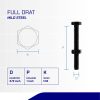 BAUT MUR UNC 4.6 FULL DRAT DIN 933 HITAM BAKAR 3/8 X 1 16TPI