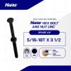 BAUT MUR UNC 4.6 HALF DRAT DIN 931 HITAM BAKAR 5/16 X 3 1/2 18TPI