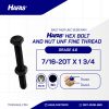 BAUT MUR UNF 4.6 FULL DRAT HALUS DIN 933 HITAM BAKAR 7/16 X 1 3/4 20TPI