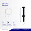 BAUT MUR UNF 4.6 FULL DRAT HALUS DIN 933 HITAM BAKAR 7/16 X 1 3/4 20TPI