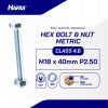 BOLT NUT MM 4.6 FULL THREAD DIN 933 UCP WHITE M18 X 40 P2.50