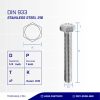 BAUT STAINLESS STEEL UNC SUS 316 FULL DRAT DIN 933 1/4 X 1 20TPI