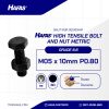 BOLT NUT STEEL MM 8.8 FULL THREAD DIN 933 BLACK BURNED M05 X 10MM P0.80