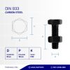 BOLT NUT STEEL MM 8.8 FULL THREAD DIN 933 BLACK BURNED M06 X 10MM P1.00