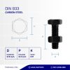 BAUT MUR UNC BAJA 8.8 FULL DRAT DIN 933 HITAM BAKAR 3/8 X 3/4 16TPI