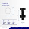 BOLT NUT STEEL MM 8.8 FULL THREAD DIN 933 BLACK BURNED M07 X 20MM P1.00