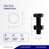 STEEL BOLT NUT MM 8.8 FULL THREAD DIN 933 BLACK HEAT M10 X 60MM P1.50