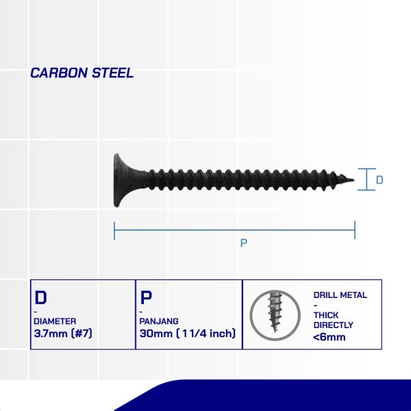 GYPSUM SCREW PHOSPATED # 07 X 1 1/4