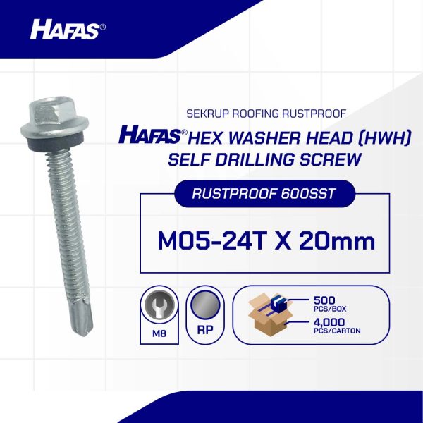SEKRUP ROOFING RUSTPROOF M5 X 20 (#12 X 20)