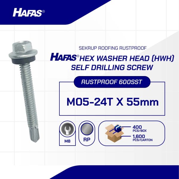 SEKRUP ROOFING RUSTPROOF M5 X 55 (#12 X 55)