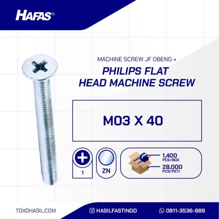 MACHINE SCREW JF + UCP WHITE M 03 X 40 P0.50