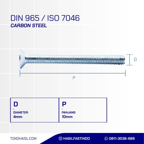 MACHINE SCREW JF + WHITE UCP M 04 X 10 P0.70