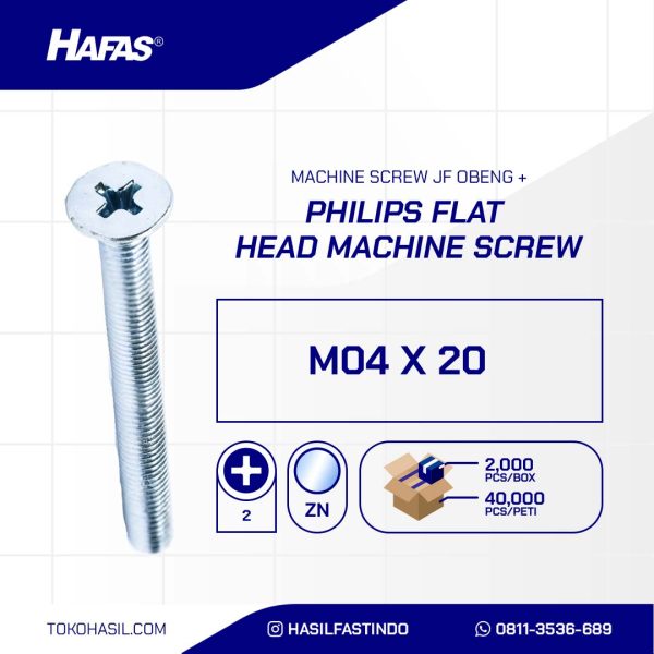 MACHINE SCREW JF + WHITE UCP M 04 X 20 P0.70