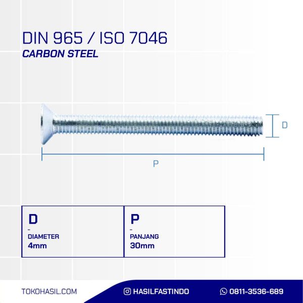 MACHINE SCREW JF + UCP WHITE M 04 X 30 P0.70