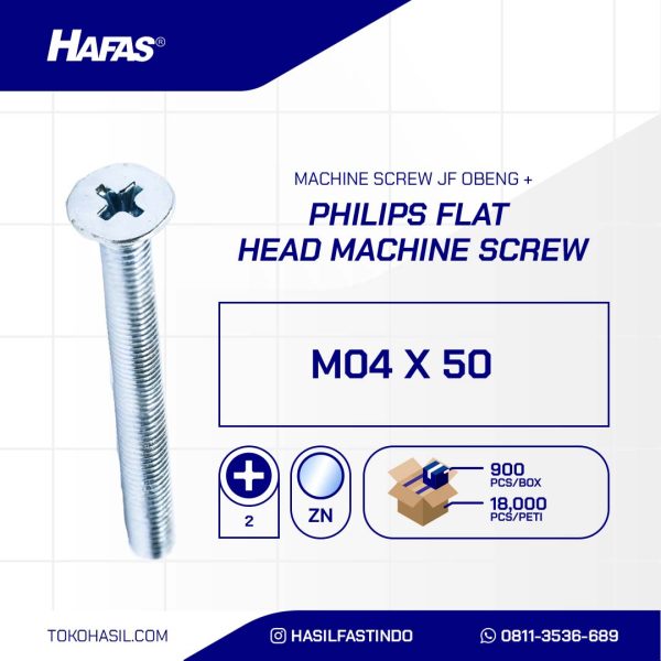 MACHINE SCREW JF + UCP WHITE M 04 X 50 P0.70