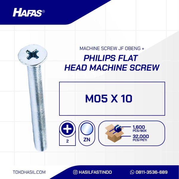 MACHINE SCREW JF + WHITE UCP M 05 X 10 P0.80