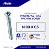 MACHINE SCREW JP + UCP WHITE M 03 X 05 P0.50