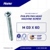 MACHINE SCREW JP + WHITE UCP M 03 X 60 P0.50