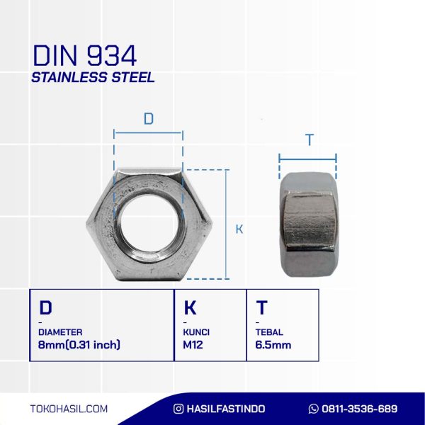 MUR MILI STAINLESS STEEL SUS 316 M08 P1.25
