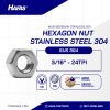 MUR UNC STAINLESS STEEL SUS 304 3/16" 24TPI