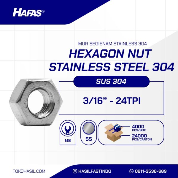 MUR UNC STAINLESS STEEL SUS 304 3/16" 24TPI
