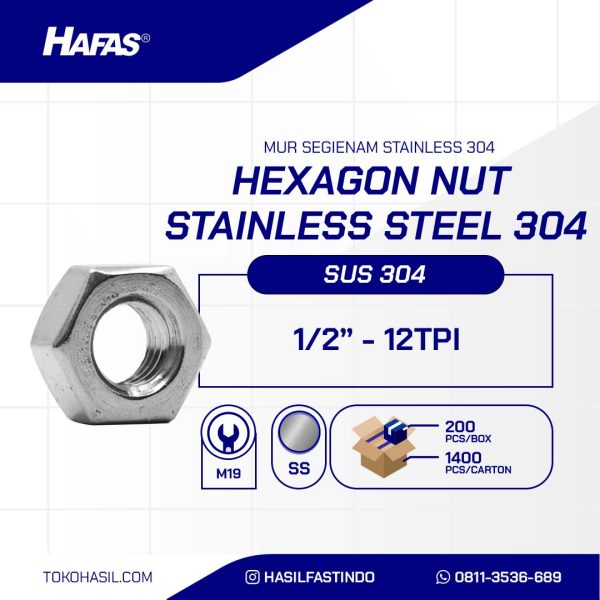 MUR UNC STAINLESS STEEL SUS 304 1/2" 12TPI