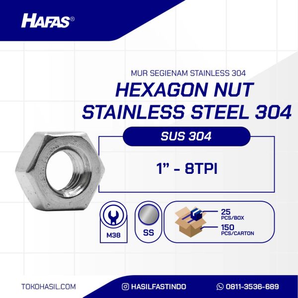 MUR UNC STAINLESS STEEL SUS 304 1" 8TPI