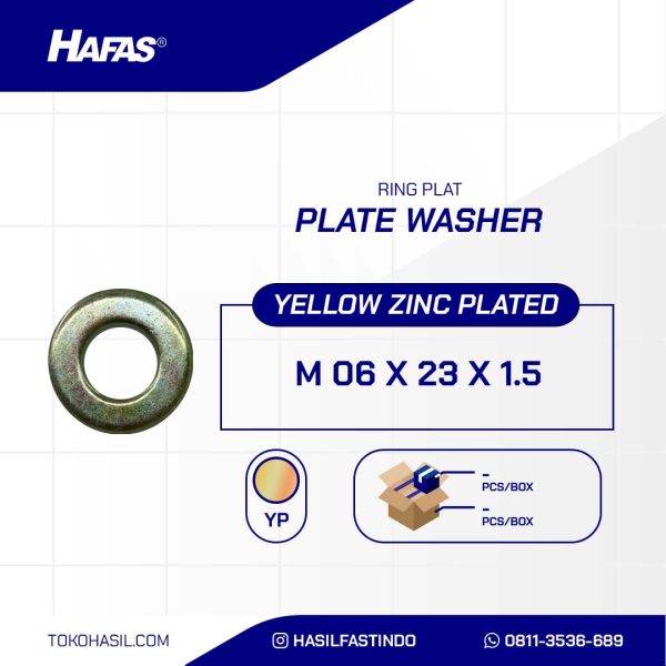 RING PLATE UCP YELLOW M06 X 23mm X 1.5mm