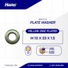 RING PLATE UCP YELLOW M10 X 23mm X 1.5mm