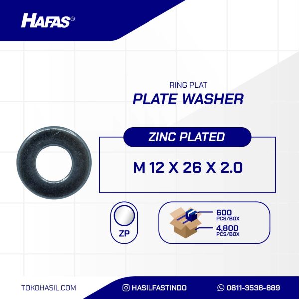 RING PLATE UCP WHITE M12 X 26mm X 2mm
