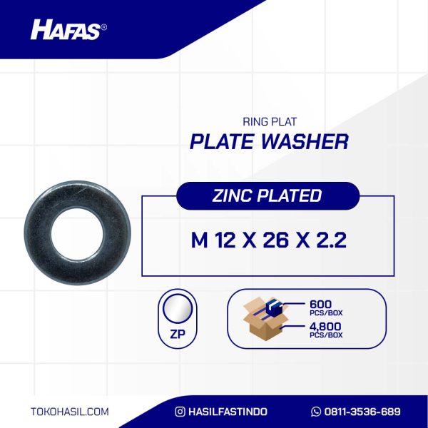 RING PLATE UCP WHITE M12 X 26mm X 2.2mm