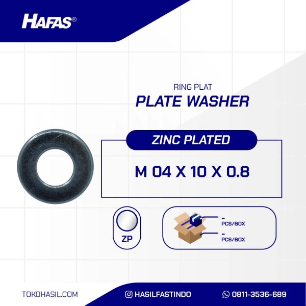 RING PLATE UCP WHITE M4 X 10mm X 0.8mm