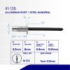 RIVET PIN AS/CE (SEALED) ALUMINUM M3.2 x 18mm