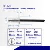 RIVET PIN AS/CE (SEALED) ALUMINUM M4.8 x 13mm