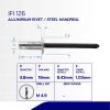 RIVET PIN AS/CE (SEALED) ALUMINUM M4.8 x 18mm