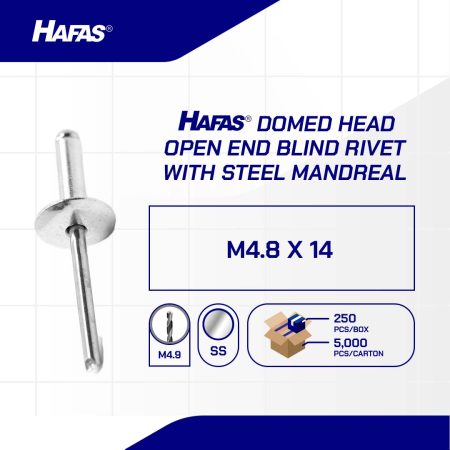 RIVET PIN AS/LF ALUMINUM M4.8 x 14mm